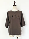 "CALME" ロゴ5部袖Tシャツ