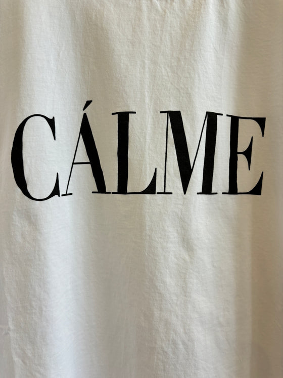 "CALME" ロゴ5部袖Tシャツ