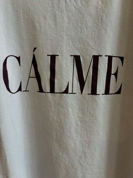 "CALME" ロゴ5部袖Tシャツ