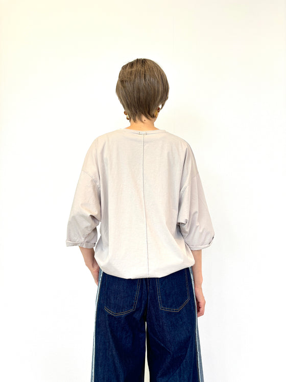 "CALME" ロゴ5部袖Tシャツ